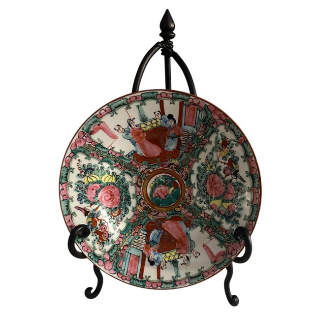 Late 20th Century Chinese Porcelain Rose Medallion Shallow Bowls - Set of 2 For Sale In Birmingham - Image 6 of 10