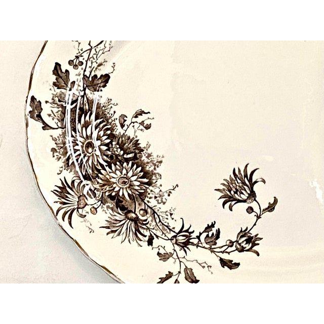 Late 19th Century Antique Large Brown Transferware Staffordshire Platter For Sale - Image 5 of 9