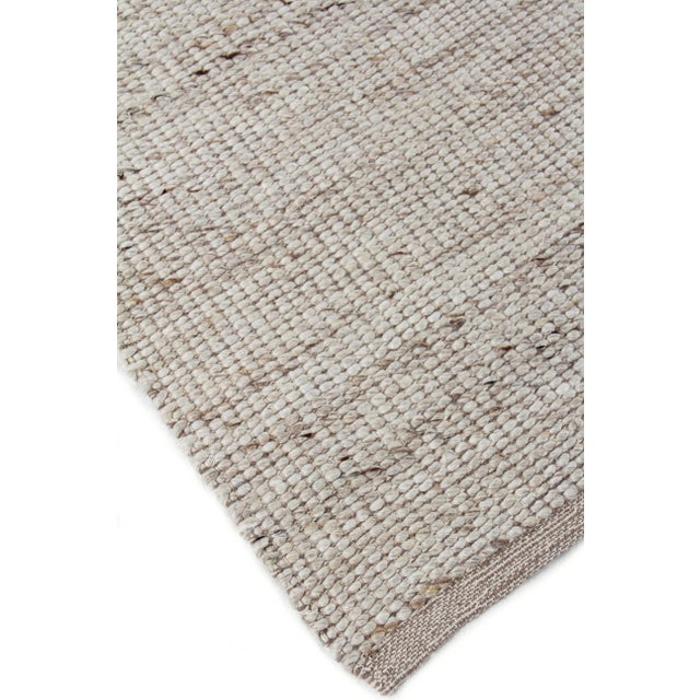 Textile Rhue Hand loom Wool/Cotton Beige Rug-6'x9" For Sale - Image 7 of 8