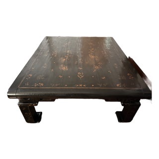 Attributed to Rose Tarlow Chien Lung Chinoiserie Coffee Table, Tete De Negre Finish For Sale
