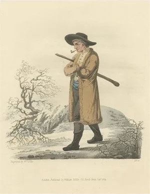 W. Ellis, Illustration of a Peasant of Upper Carniola, Slovenia, Eastern Europe, 1804, Print