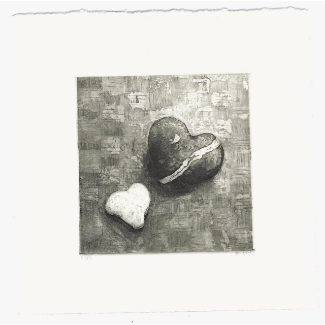 1990s still life etching with aquatint on paper by Vermont artist Rosemary Ladd. Pencil signed, and numbered 4 of 50....