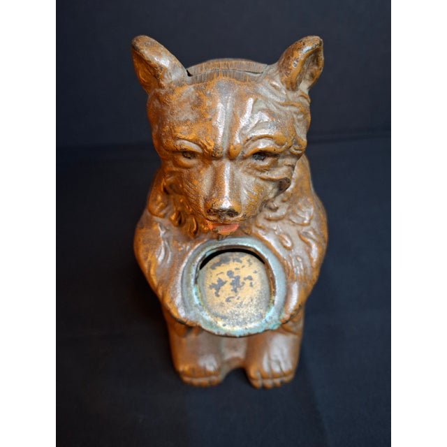 American Antique Hubley Cast Iron Bear Honey Pot Still Bank Exceptional Original Paint 30s For Sale - Image 3 of 13