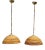 Bamboo and Brass Pendant Lamps, 1950s, Set of 2 For Sale