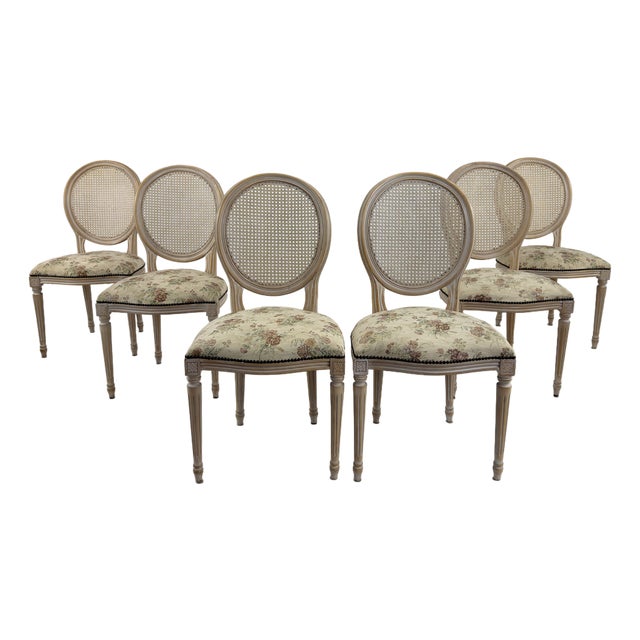 Vintage French Louis XVI Dining Chairs – Set of 6 For Sale