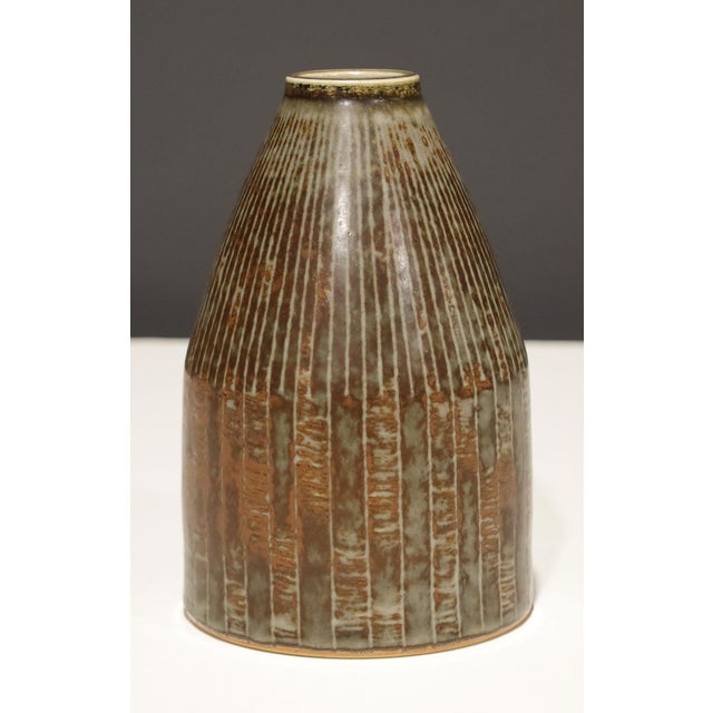Mid 20th Century Carl-Harry Stalhane Stoneware Vase for Rostrand, Sweden For Sale - Image 5 of 6