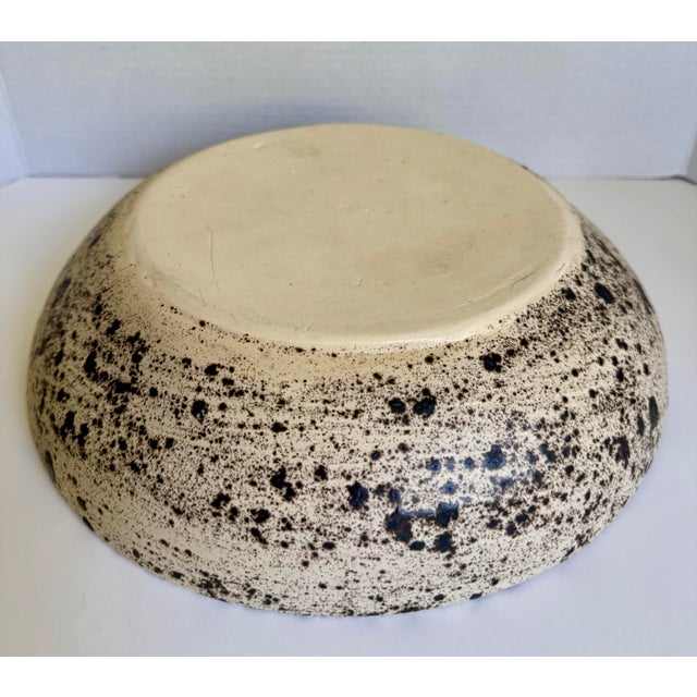 Ceramic Annie Raysse Handmade Speckled Studio Pottery Serving Bowl For Sale - Image 7 of 11