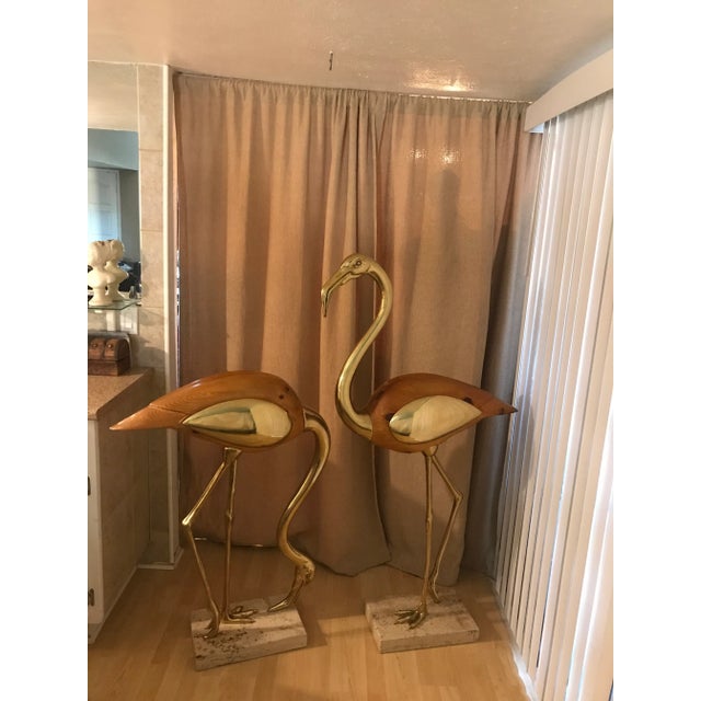 Italian 1970s Life-Size Stylized Flamingo Scuptures - a Pair For Sale - Image 3 of 12