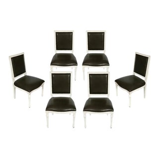 Set of Six Louis XVI Style Dining Chairs For Sale
