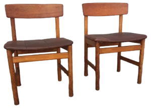 Set of Oak BM 236 Side Chairs by Børge Mogensen for Fredericia, 1950s
