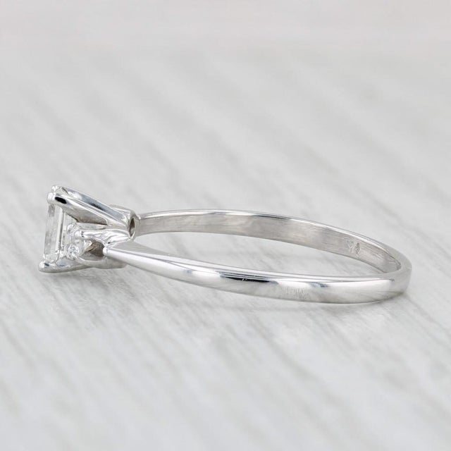 0.44ctw Emerald Cut Diamond Engagement Ring 14k White Gold Size 6.5 For Sale - Image 4 of 8