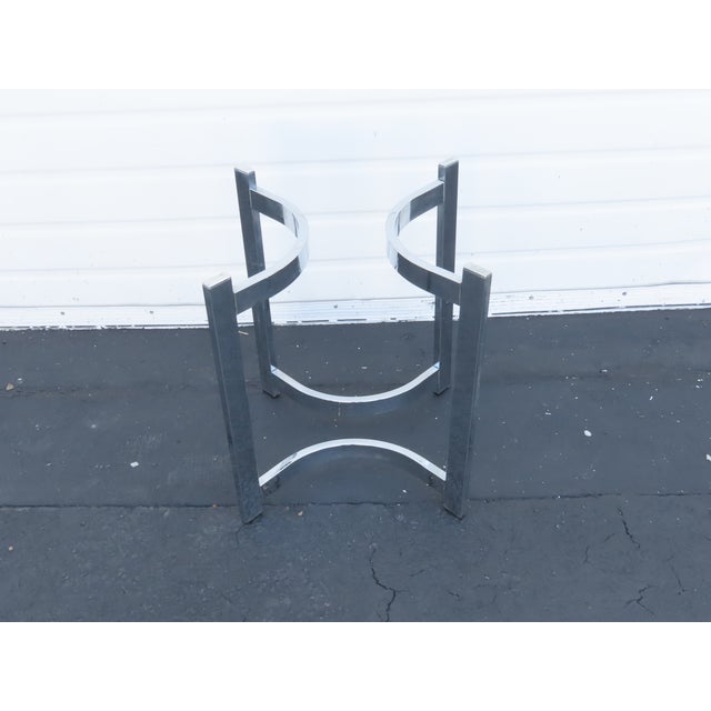 Chrome Hollywood Regency Mid Century Chrome Glass Top Side End Table 6421 For Sale - Image 8 of 8