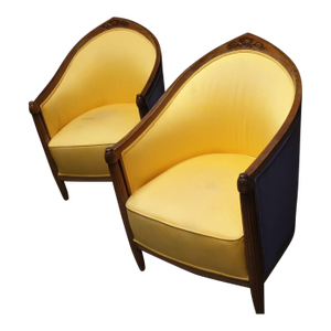 1930s Andre Dominique Attributed Art Deco Lounge Chairs - Set of 2