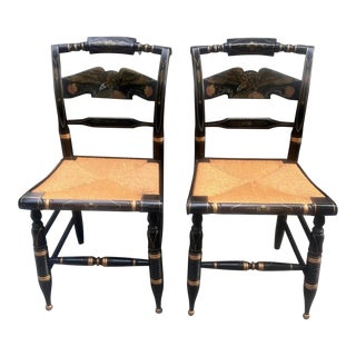 1960s Vintage Ethan Allen Dining Hitchcock Side Chairs - a Pair For Sale