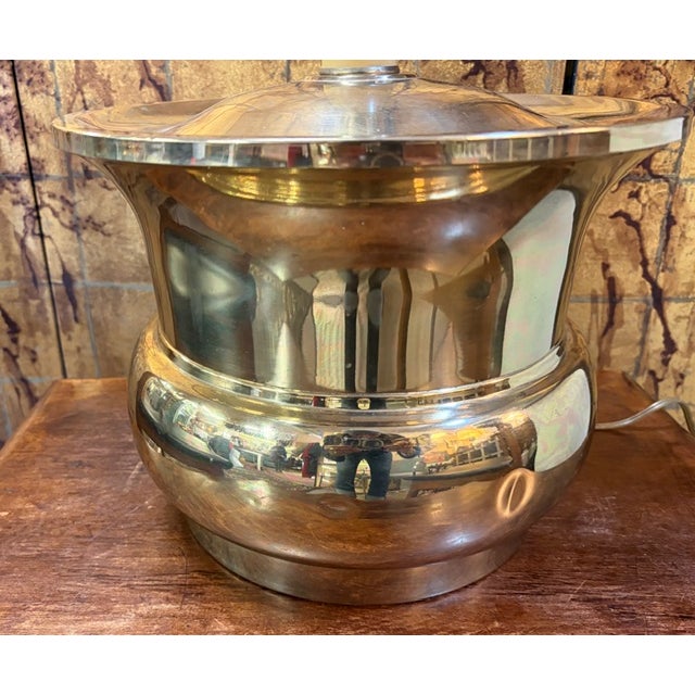 Mid Century Brass Urn Lamp, Signed For Sale - Image 4 of 8