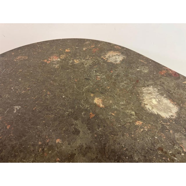 Vintage Sculptural Eye Shaped Coffee Table in Fossil Marble, 1980s For Sale - Image 12 of 15