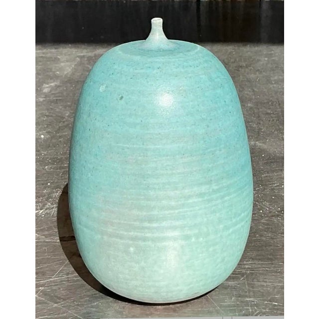 Vintage Boho Original Studio Pottery Vase For Sale - Image 9 of 12