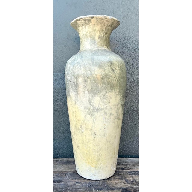 Late 20th Century Vintage Mottled Plaster Vase For Sale - Image 5 of 12