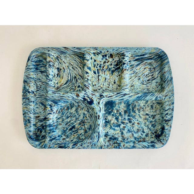 Melamine Spin-Art Divided Trays - Set of 6 For Sale - Image 4 of 10
