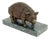 Early 20th Century Bronze Pig Sculpture on Marble Base For Sale
