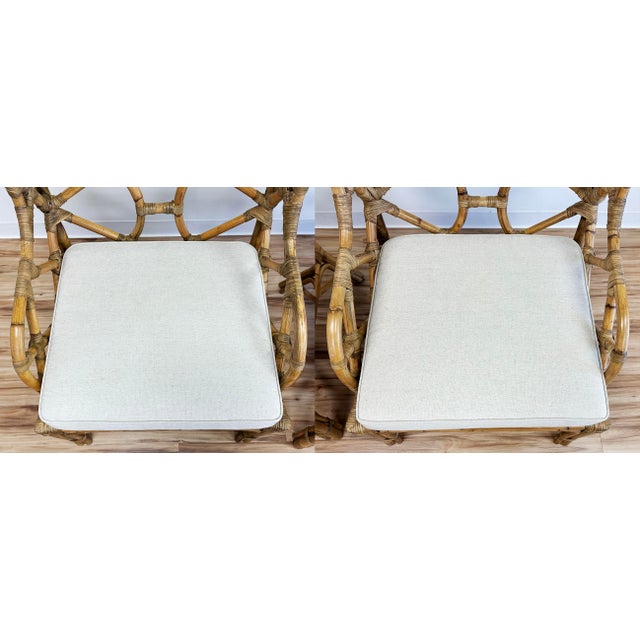 Fretwork Rattan Wingback Chairs, Pair For Sale - Image 9 of 13