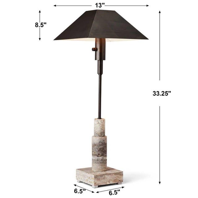 The sleek and smart Telescope Buffet Lamp is the epitome of sharp and functional lighting. The steel body has a bronze...