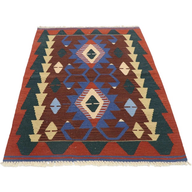 Tribal Vintage Persian Shiraz Kilim Rug - 02'11 X 04'01 For Sale - Image 3 of 8