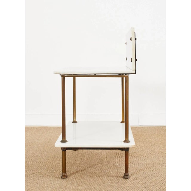 Early 20th Century French Art Deco Bronze Marble Top Washstand Vanity For Sale - Image 5 of 13