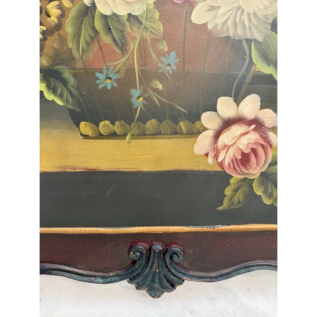 Vintage Florentine Style Hand-Painted Folding Fireplace Screen For Sale In Los Angeles - Image 6 of 10