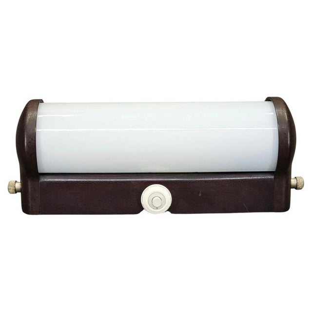 Gold Art Deco Czech Bakelite and Milky Glass Wall Light, 1940s For Sale - Image 8 of 8