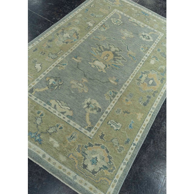 Brown Turkish Oushak Rug 3'9"x 6'1" #19135 For Sale - Image 8 of 8