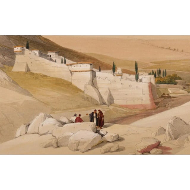 Convent of St. Catherine, Mount Sinai: Roberts' 19th C. Hand-Colored Lithograph, 1844 For Sale - Image 4 of 4