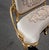 New Simple Gold Leaf French-Style Victorian Settee Chair – Elegant Antique-Inspired Sofa/Soft For Sale In New York - Image 6 of 6
