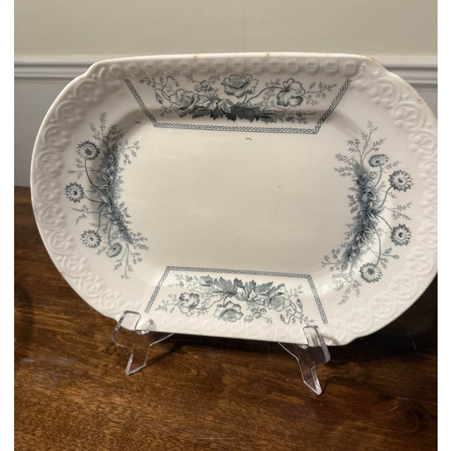 Ivory Late 19th Century Johnson Bros. England “Sylvan” Platter For Sale - Image 8 of 12