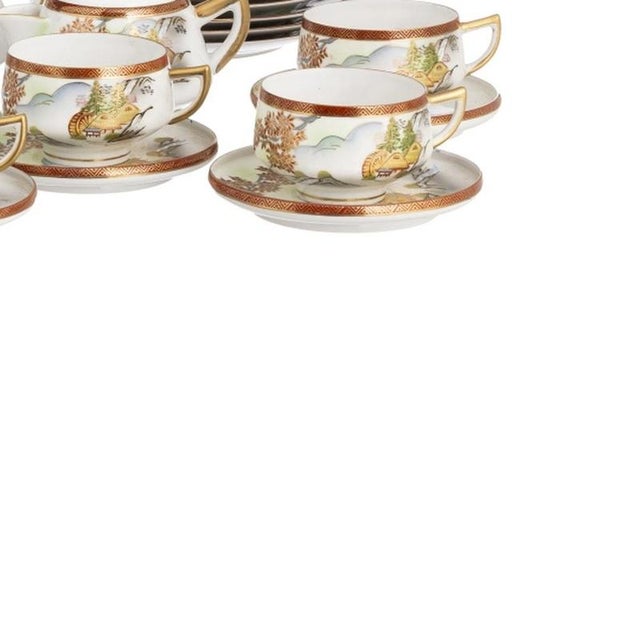 Japanese Porcelain Kutani Tea Service, Set of 24 For Sale - Image 5 of 6