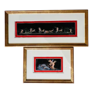 Framed Watercolor by Maria Graziano Watercolor on Paper "Pompei" a Pair