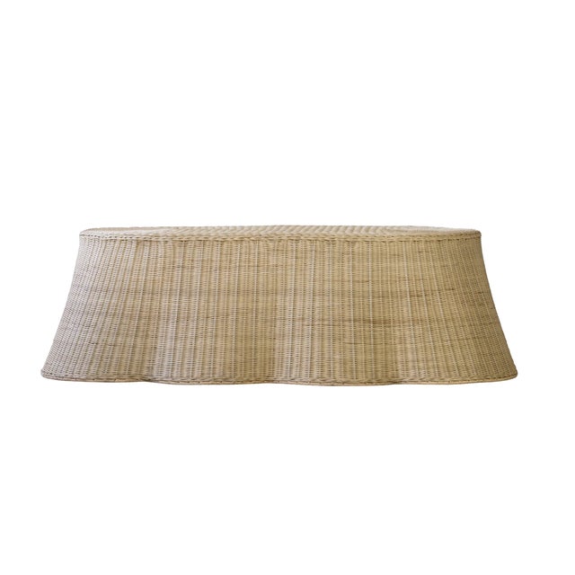 Matthew Izzo Home Context Scalloped Rattan Coffee Table For Sale - Image 4 of 4