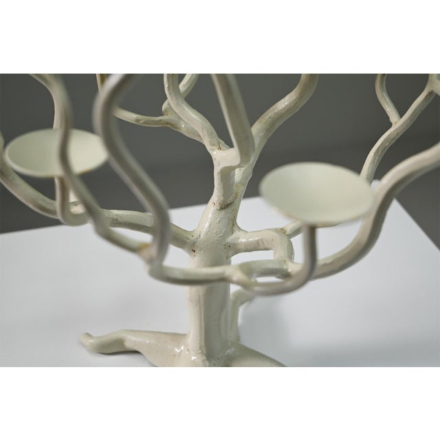 Brutalist White Tree of Life Candleholder, 1970s For Sale - Image 6 of 9