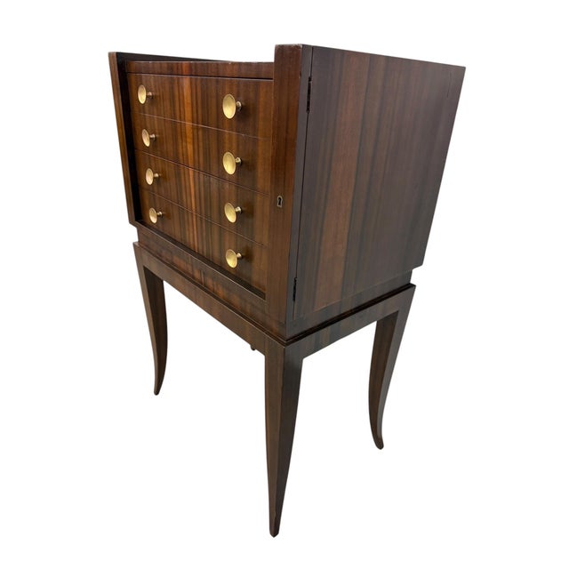 Art Deco Vintage Italian Art Deco Macassar Ebony Silverware Chest For Sale - Image 3 of 6