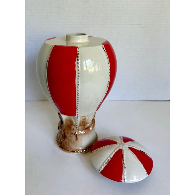 Ceramic Vintage Paul Lux 1969 Ceramic Hot Air Balloon Liquor Decanter For Sale - Image 7 of 11