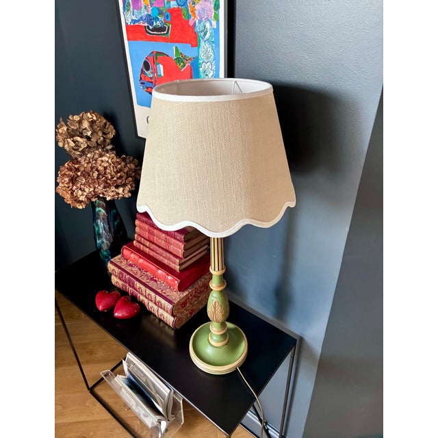 Vintage Cottage Lamp in Carved Wood, 1970 For Sale - Image 3 of 7