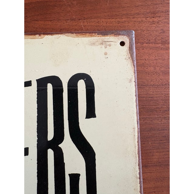 Late 20th Century Vintage American Diner “Try Our Hamburgers” Metal Sign – Mid-Century Style Wall Art For Sale - Image 5 of 6