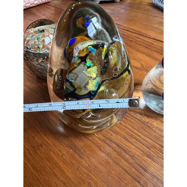 Collection of Vintage Abstract Glass Paperweights- Set of 3 For Sale - Image 11 of 12