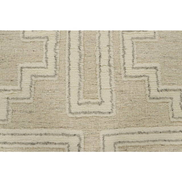 Modern Rug & Kilim’s Modern Rug With White High-Low Geometric Patterns For Sale - Image 3 of 7