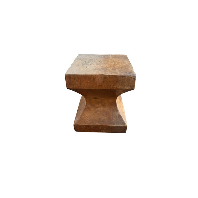 Reclaimed Teak Wood Side Table or Pedestal Stunning Textures For Sale - Image 4 of 5