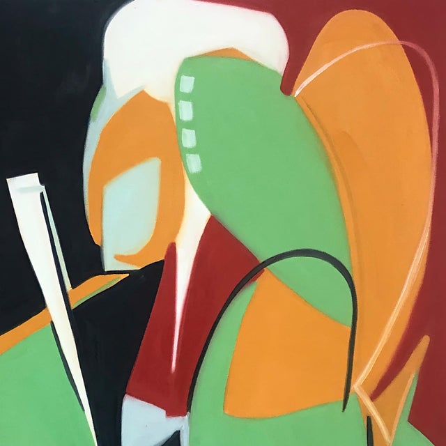 Abstract Altered Ego ( Or My Time Lapsed Memory Only Available In Betamax) by Amy Hutcheson | Oil on canvas Abstract shapes and colors. For Sale - Image 3 of 5