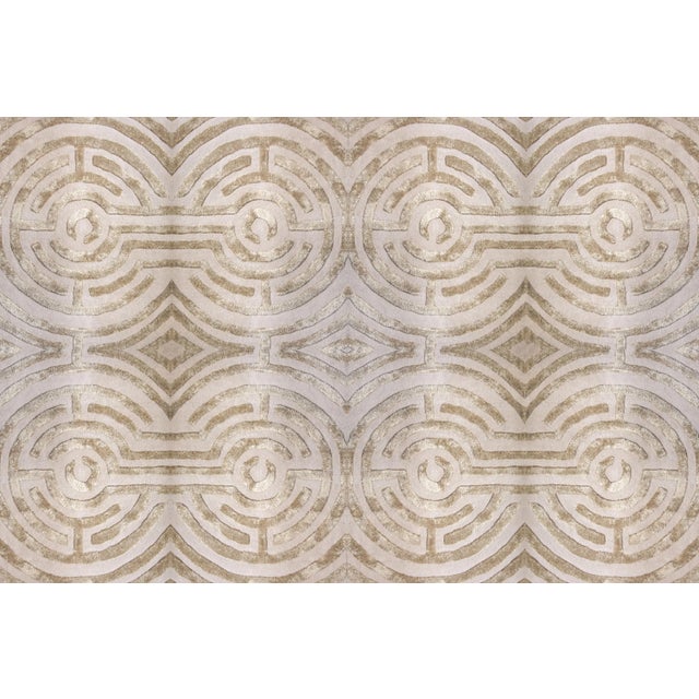 Lucca Hand-Tufted Maze Rug, Wheat Tan, 9x12 For Sale - Image 4 of 4