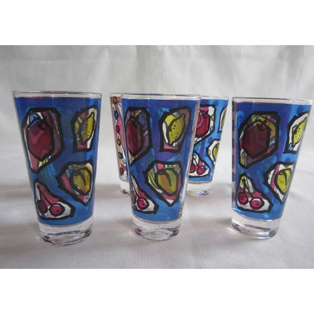 Mid century rare Fred Press Fruit set of 6 highball glasses. Condition: All in excellent condition. Dimensions: 5.75"H x...