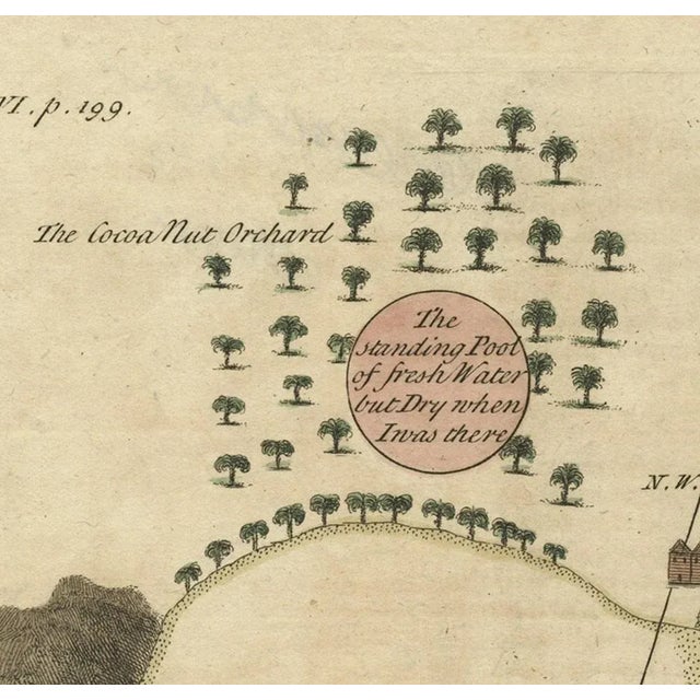 Antique Map of the Harbour of Praia, Santiago Island, Cape Verde, 1750 For Sale - Image 3 of 6