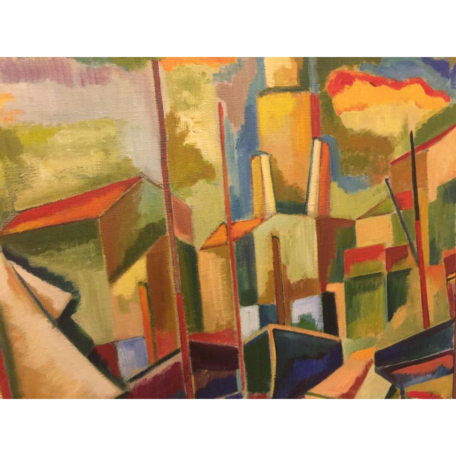 Modern 1940s Vintage Oil Painting on Canvas Painting For Sale - Image 3 of 5